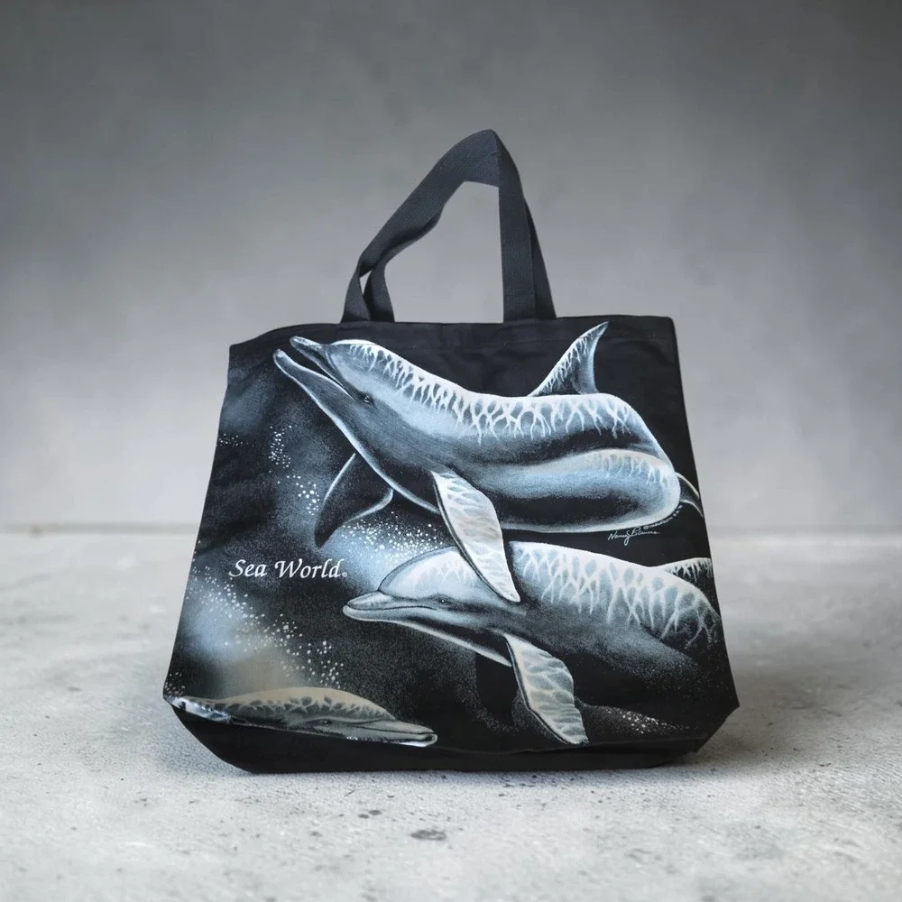 Vintage 90S Extinction Is Forever Dolphin AOP Animal Rights Nancy Blauers 94 bag